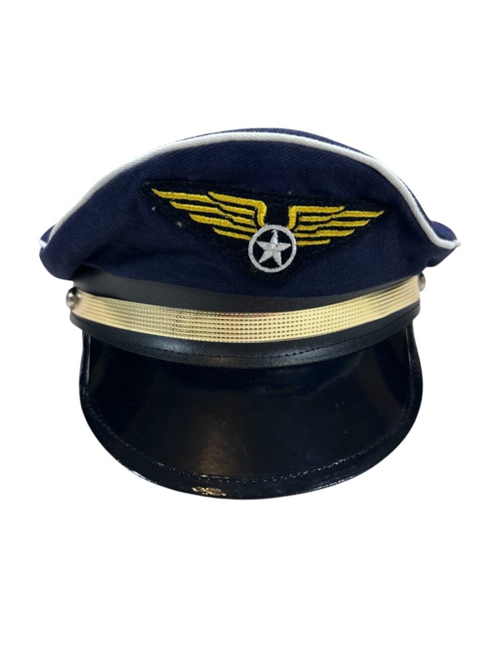 JHats Pilot Captain Aviator Hat Costume Adjustable Navy Gold